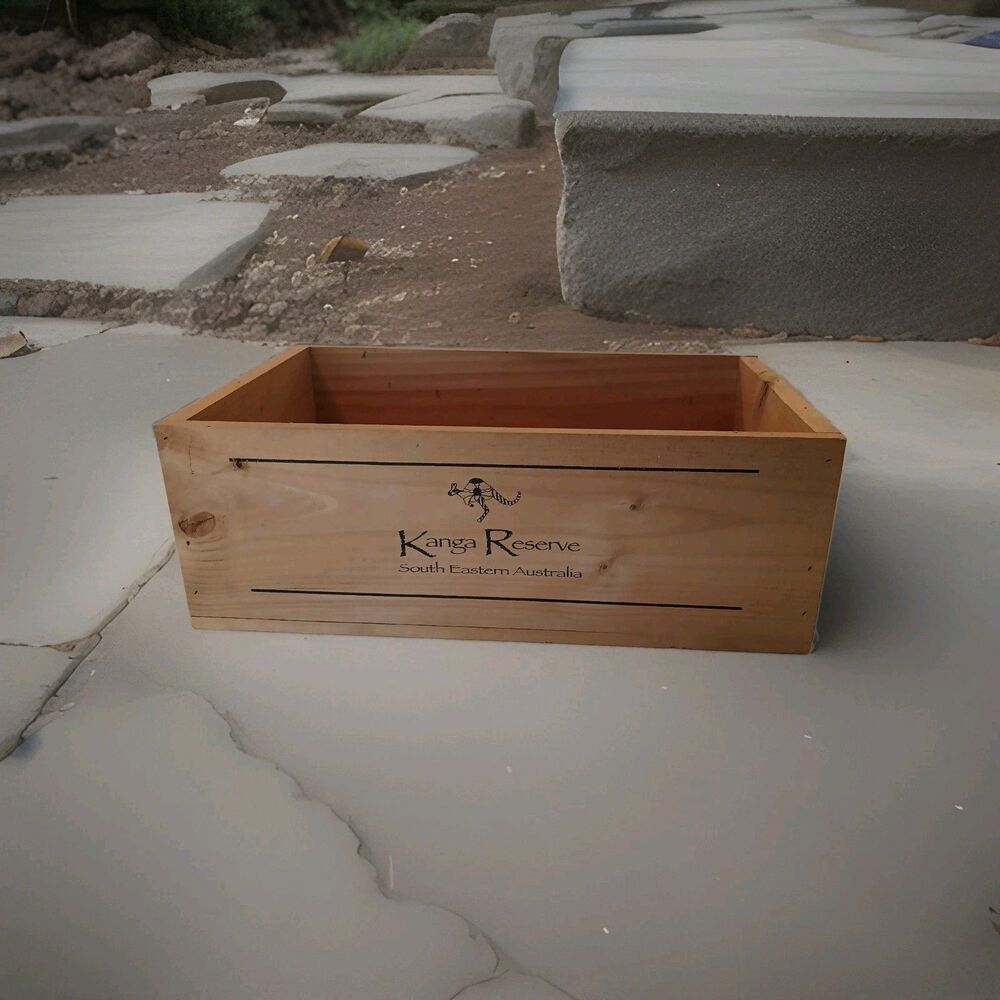 Rare! 12 Bottle Kanga Reserve South Eastern Australian Wooden Wine Crate, Rustic